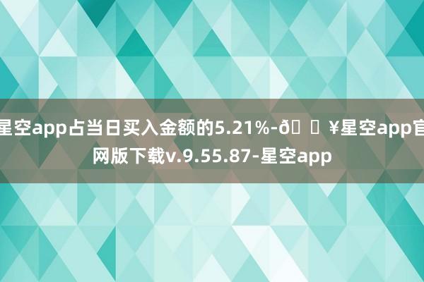 星空app占当日买入金额的5.21%-🔥星空app官网版下载v.9.55.87-星空app